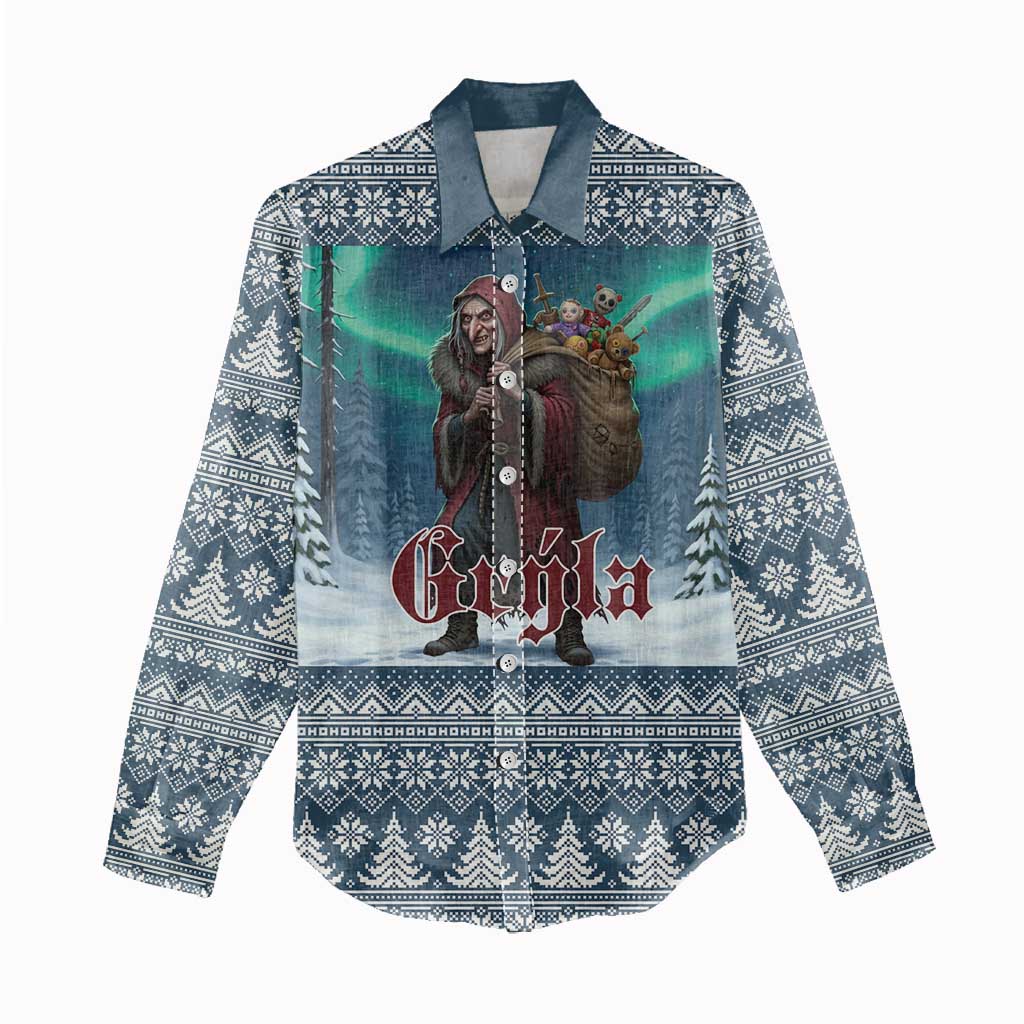 Iceland Christmas Women Casual Shirt Icelandic Gryla Evil Mother of Yule Lads LT19