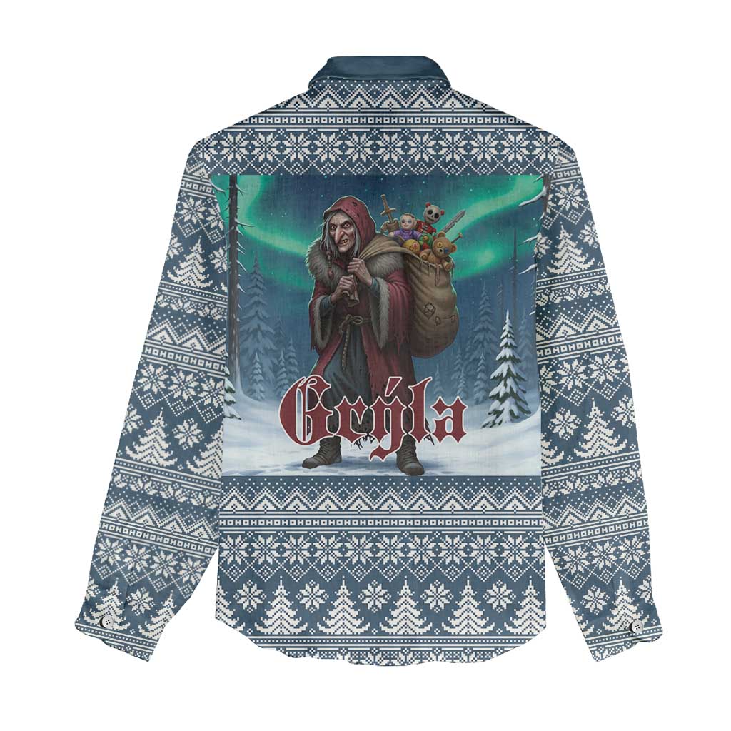 Iceland Christmas Women Casual Shirt Icelandic Gryla Evil Mother of Yule Lads LT19