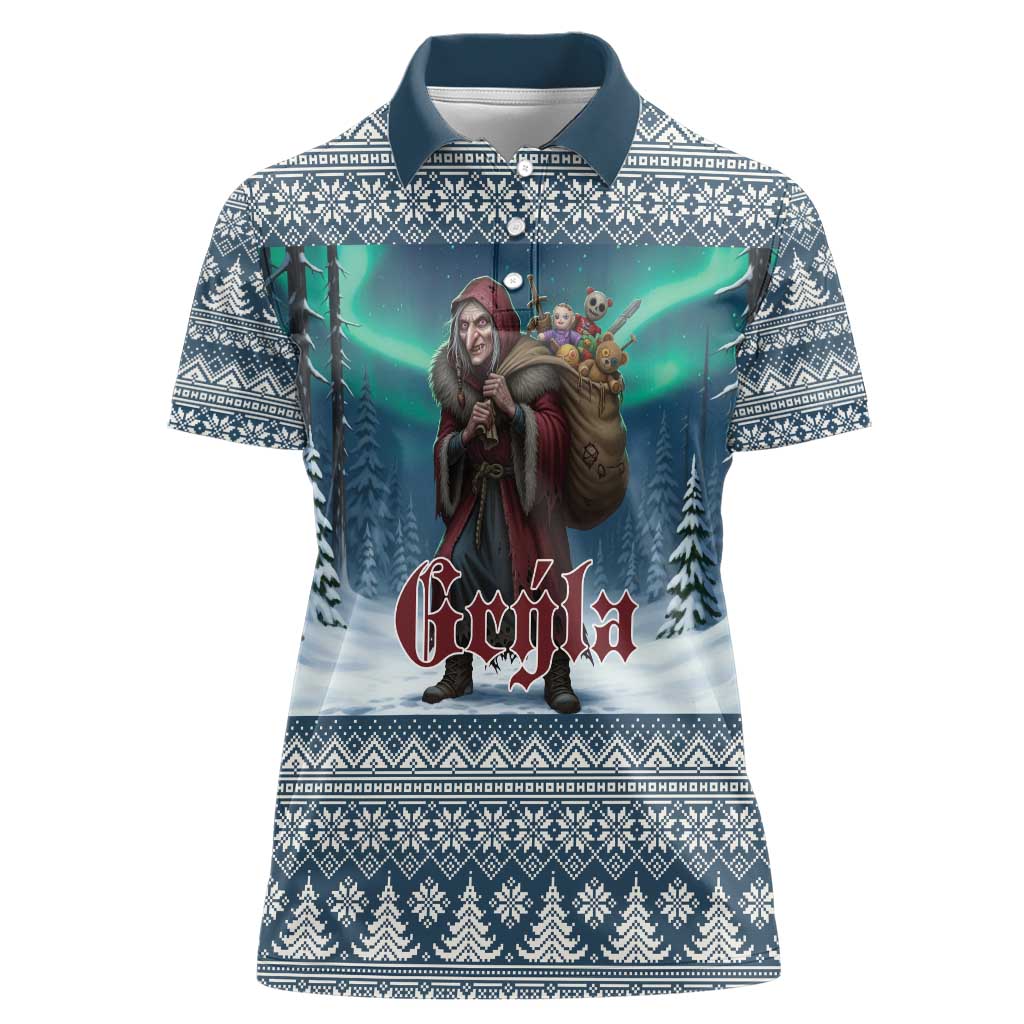 Iceland Christmas Women Polo Shirt Icelandic Gryla Evil Mother of Yule Lads LT19