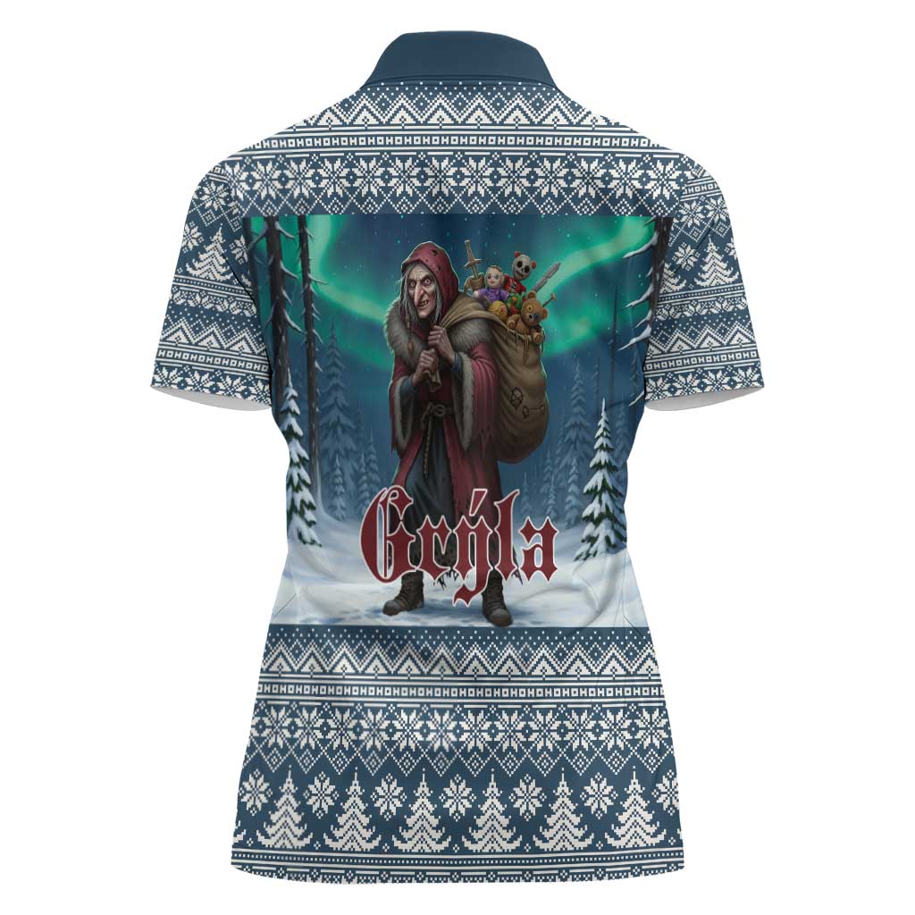 Iceland Christmas Women Polo Shirt Icelandic Gryla Evil Mother of Yule Lads LT19