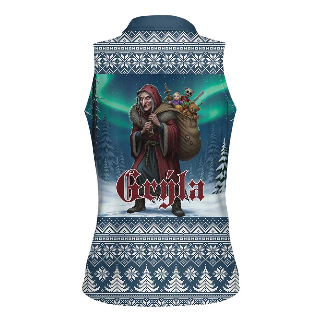 Iceland Christmas Women Sleeveless Polo Shirt Icelandic Gryla Evil Mother of Yule Lads LT19