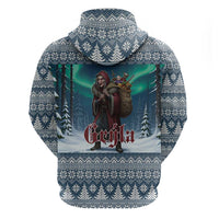 Iceland Christmas Zip Hoodie Icelandic Gryla Evil Mother of Yule Lads LT19