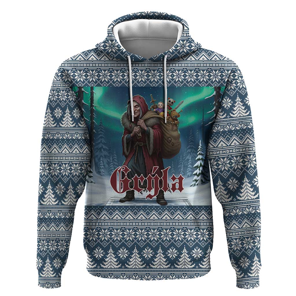 Iceland Christmas Zip Hoodie Icelandic Gryla Evil Mother of Yule Lads LT19