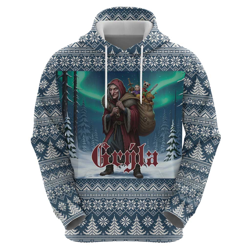 Iceland Christmas Zip Hoodie Icelandic Gryla Evil Mother of Yule Lads LT19