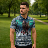 Iceland Christmas Zipper Polo Shirt Icelandic Gryla Evil Mother of Yule Lads LT19