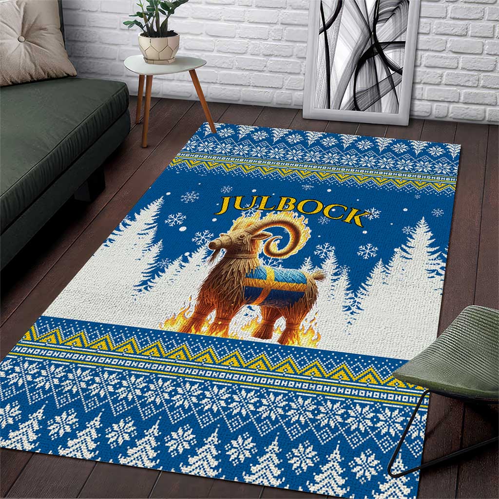 Sweden Christmas Area Rug Julbock  Yule Goat - Wonder Print Shop