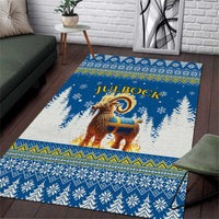 Sweden Christmas Area Rug Julbock  Yule Goat - Wonder Print Shop
