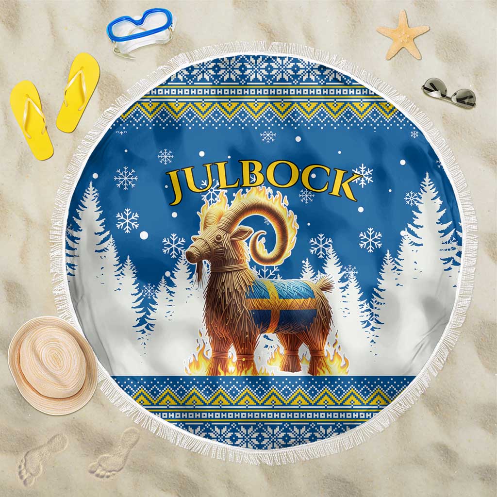 Sweden Christmas Beach Blanket Julbock  Yule Goat - Wonder Print Shop