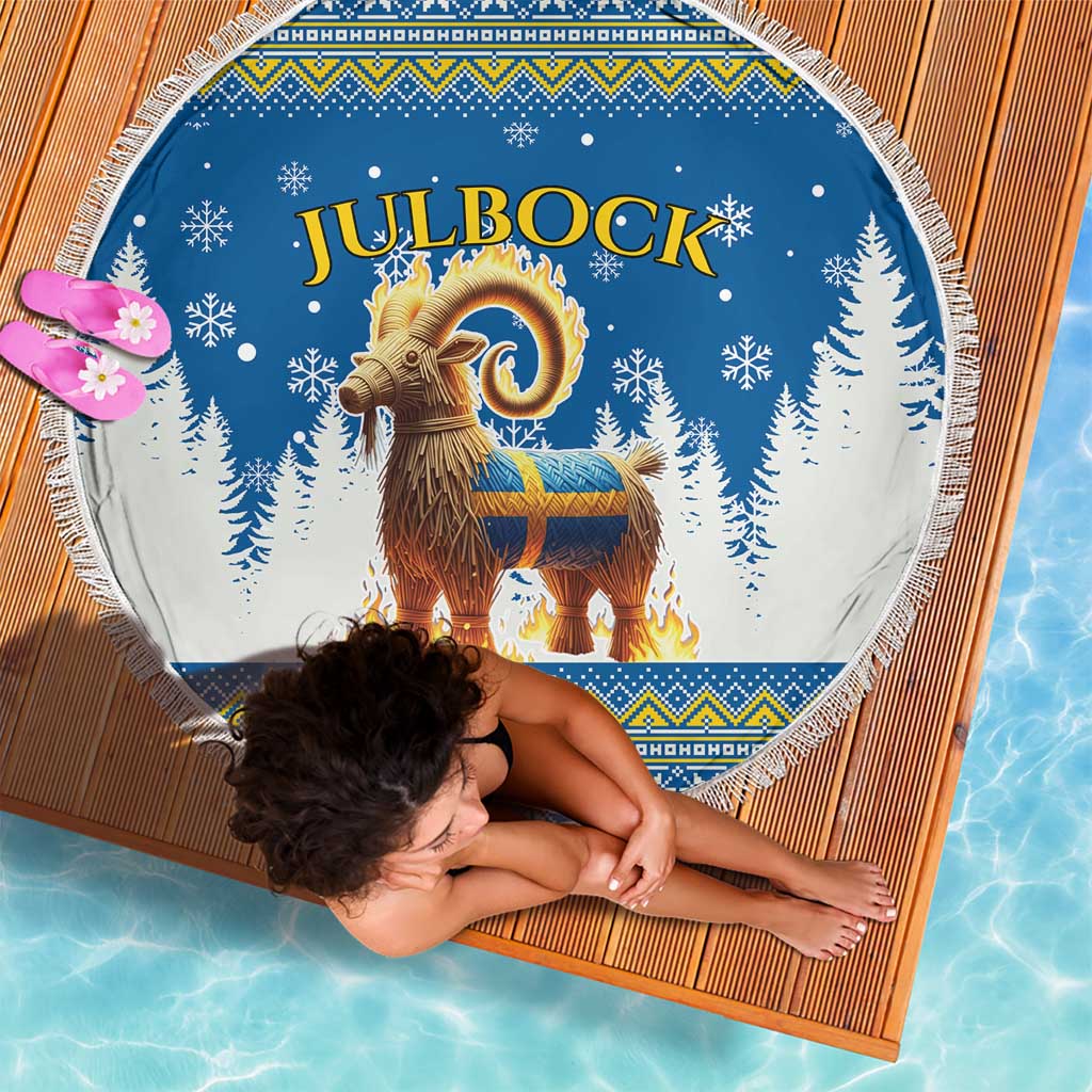 Sweden Christmas Beach Blanket Julbock  Yule Goat - Wonder Print Shop