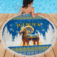 Sweden Christmas Beach Blanket Julbock  Yule Goat - Wonder Print Shop