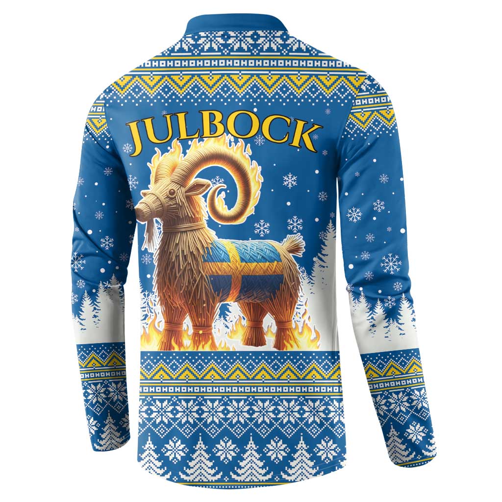 Sweden Christmas Button Sweatshirt Julbock Yule Goat LT19