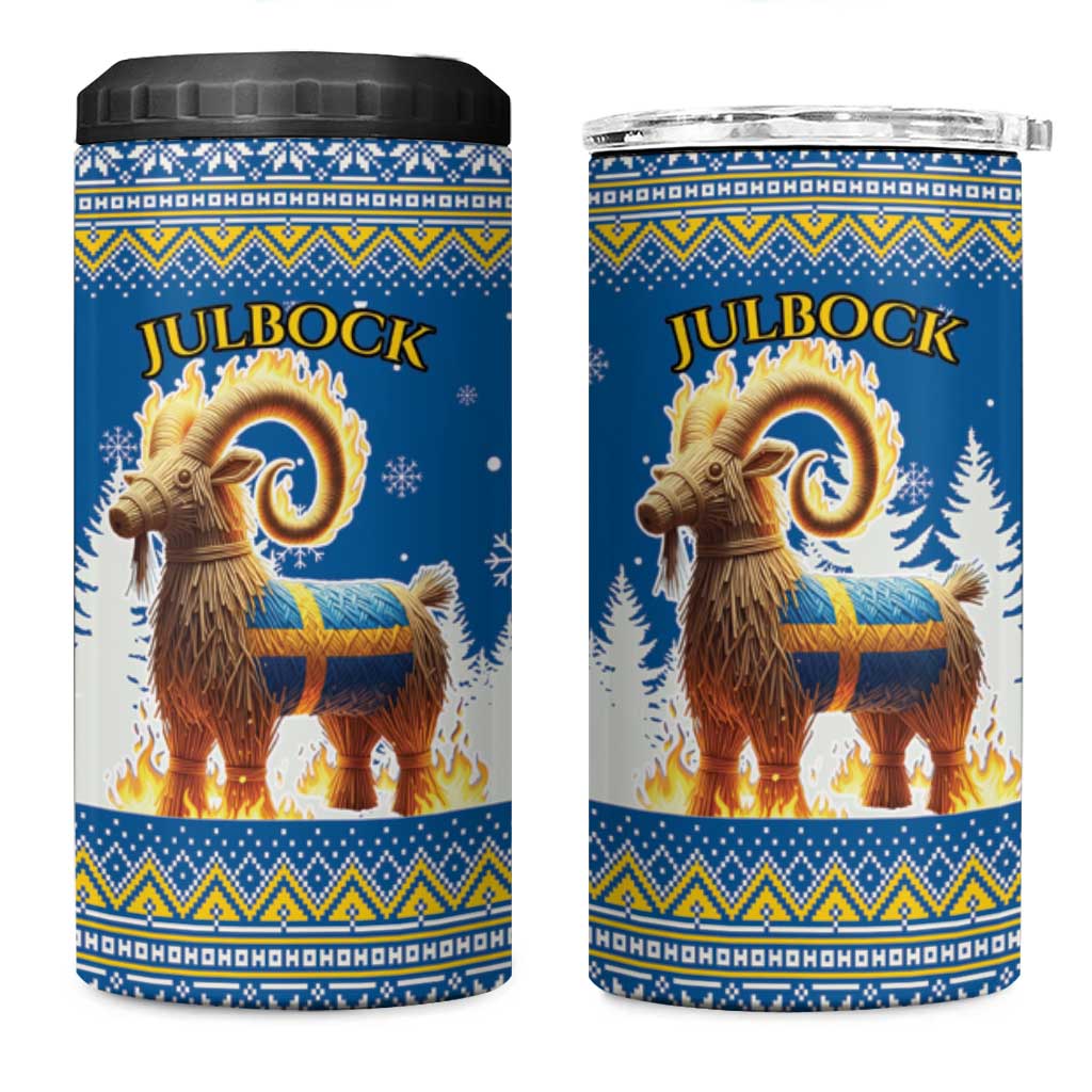 Sweden Christmas 4 in 1 Can Cooler Tumbler Julbock  Yule Goat - Wonder Print Shop