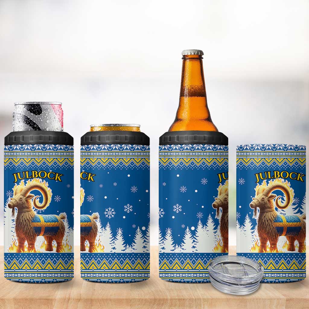 Sweden Christmas 4 in 1 Can Cooler Tumbler Julbock  Yule Goat - Wonder Print Shop