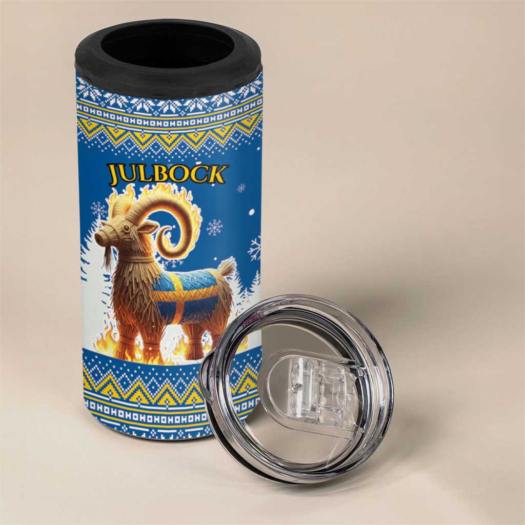 Sweden Christmas 4 in 1 Can Cooler Tumbler Julbock  Yule Goat - Wonder Print Shop