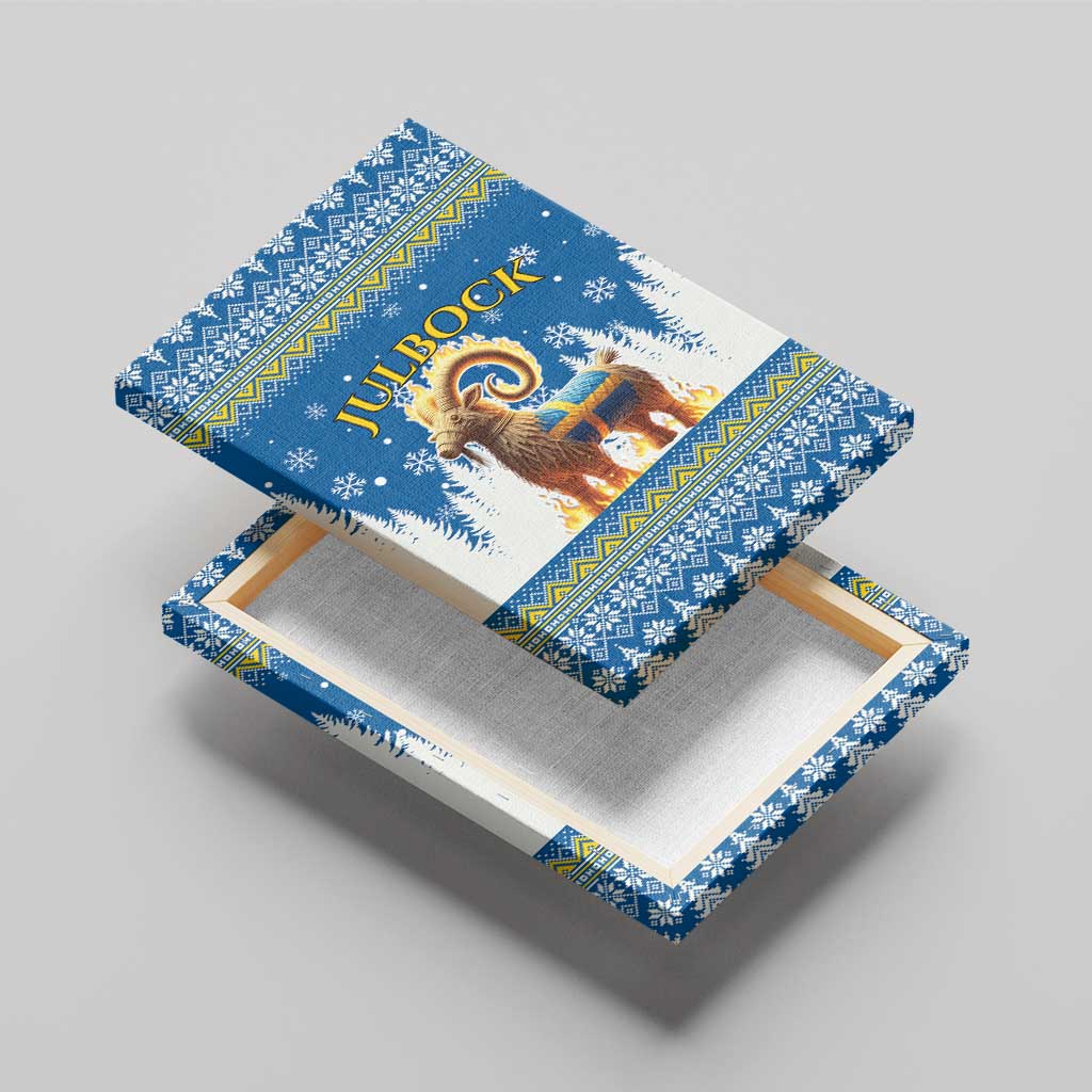 Sweden Christmas Canvas Wall Art Julbock  Yule Goat - Wonder Print Shop