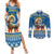Sweden Christmas Couples Matching Summer Maxi Dress and Long Sleeve Button Shirt Julbock Yule Goat LT19