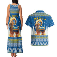Sweden Christmas Couples Matching Tank Maxi Dress and Hawaiian Shirt Julbock Yule Goat LT19