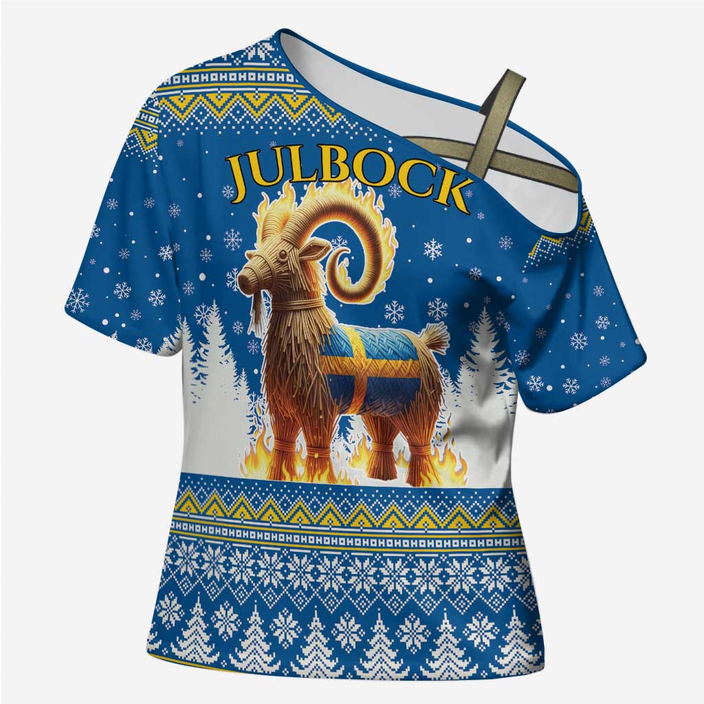 Sweden Christmas Cross Shoulder Shirt Julbock Yule Goat LT19