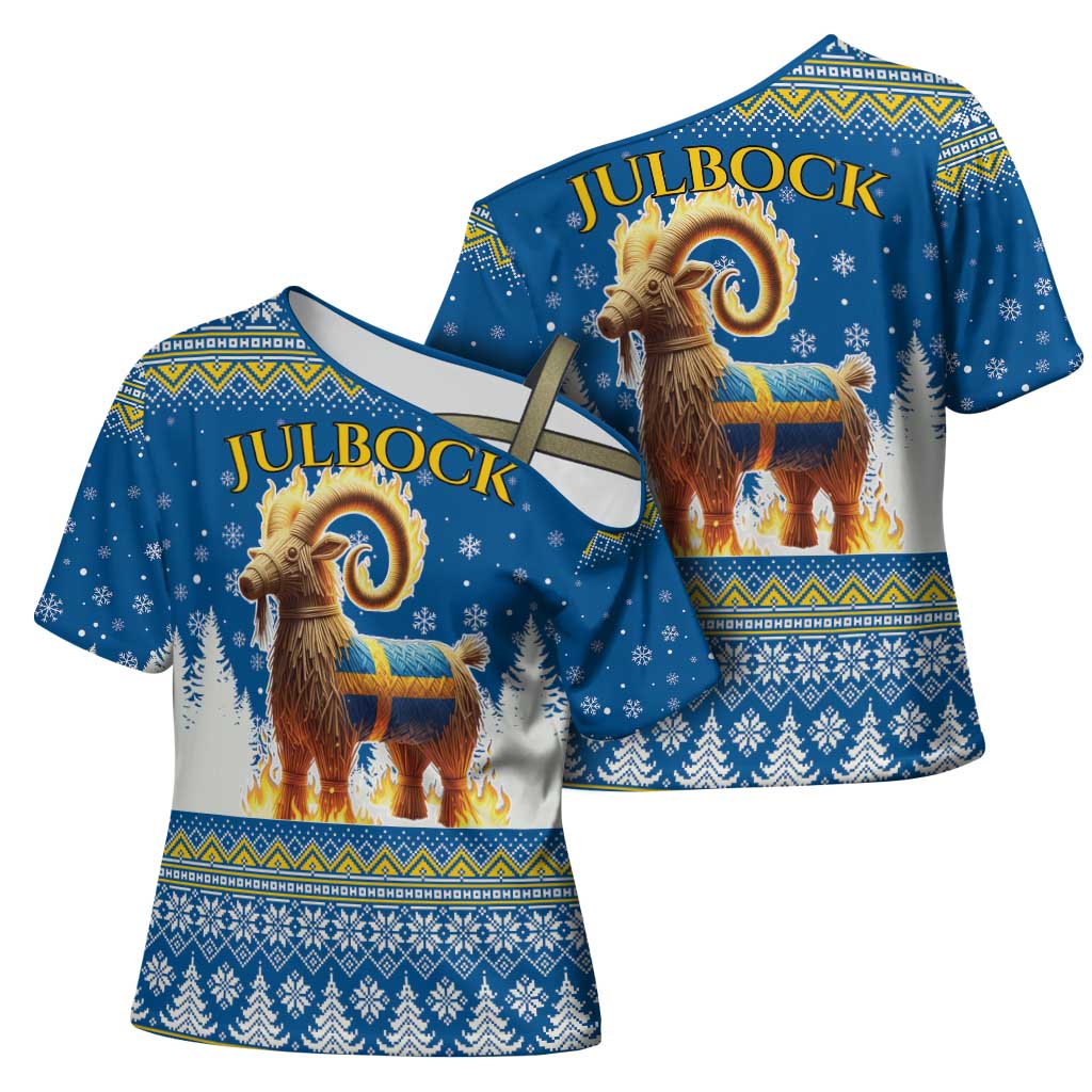 Sweden Christmas Cross Shoulder Shirt Julbock Yule Goat LT19