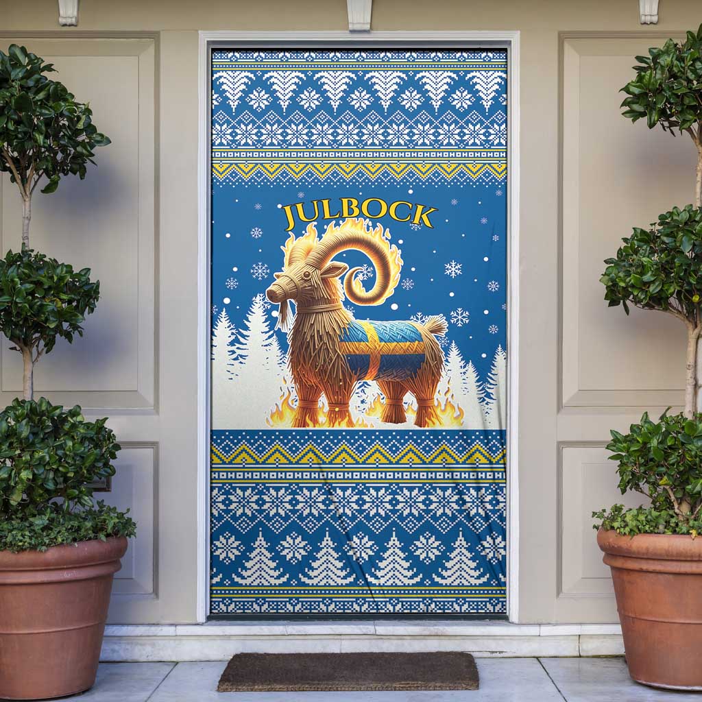 Sweden Christmas Door Cover Julbock  Yule Goat - Wonder Print Shop