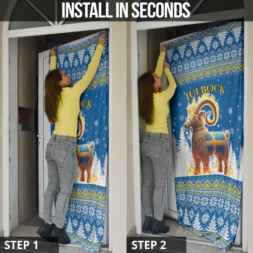 Sweden Christmas Door Cover Julbock  Yule Goat - Wonder Print Shop