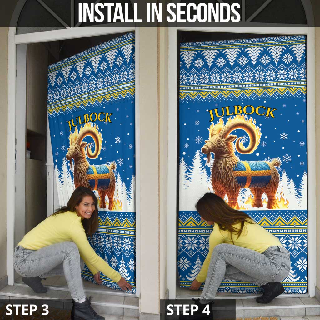 Sweden Christmas Door Cover Julbock  Yule Goat - Wonder Print Shop
