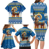 Sweden Christmas Family Matching Long Sleeve Bodycon Dress and Hawaiian Shirt Julbock Yule Goat LT19