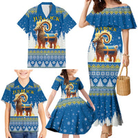 Sweden Christmas Family Matching Mermaid Dress and Hawaiian Shirt Julbock Yule Goat LT19
