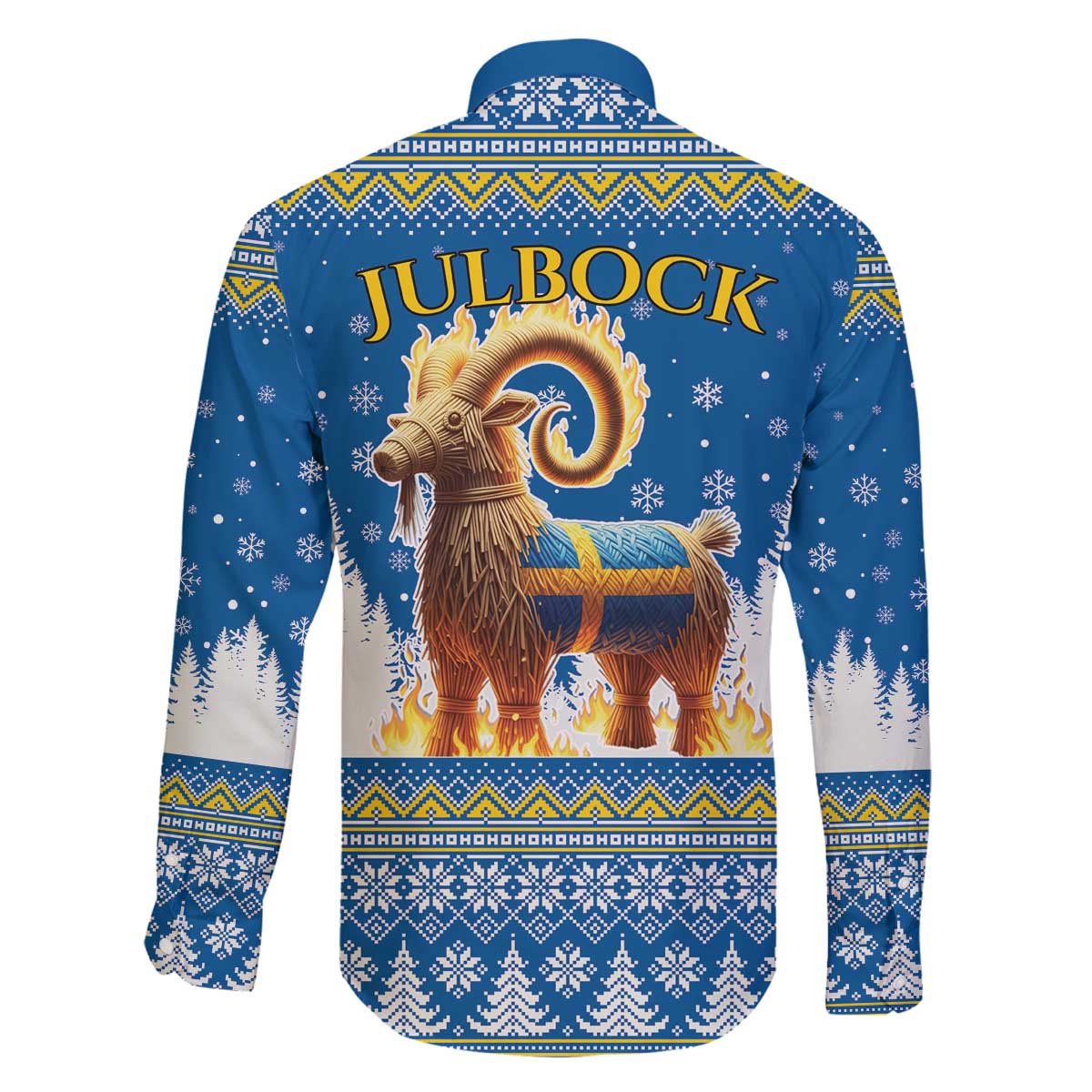 Sweden Christmas Family Matching Off The Shoulder Long Sleeve Dress and Hawaiian Shirt Julbock Yule Goat LT19