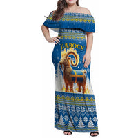 Sweden Christmas Family Matching Off Shoulder Maxi Dress and Hawaiian Shirt Julbock Yule Goat LT19