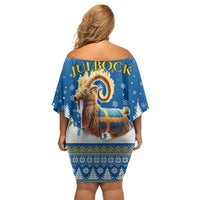 Sweden Christmas Family Matching Off Shoulder Short Dress and Hawaiian Shirt Julbock Yule Goat LT19