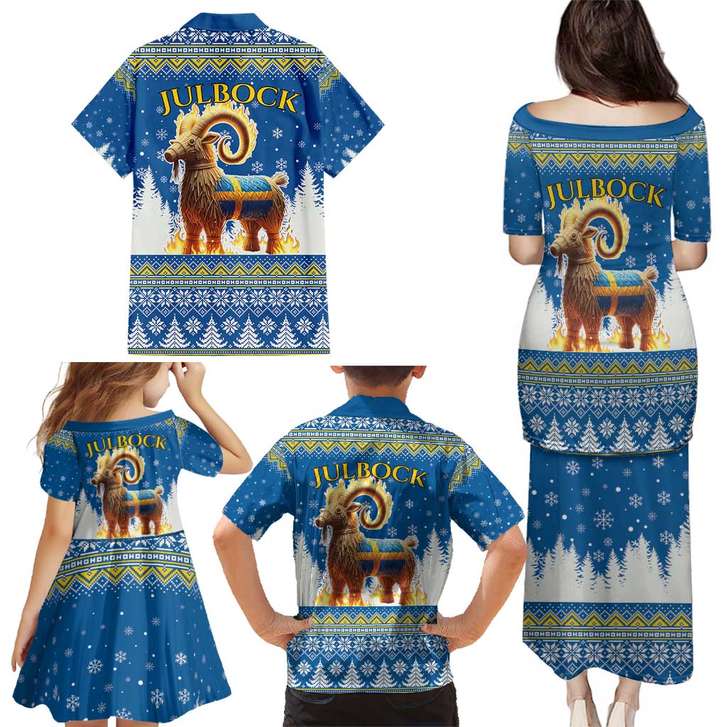 Sweden Christmas Family Matching Puletasi and Hawaiian Shirt Julbock Yule Goat LT19