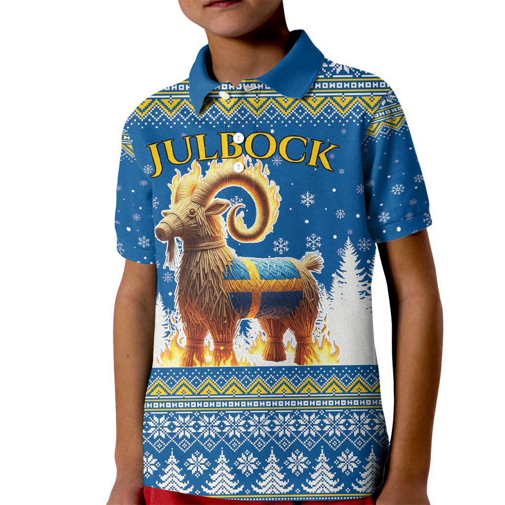 Sweden Christmas Kid Polo Shirt Julbock Yule Goat LT19