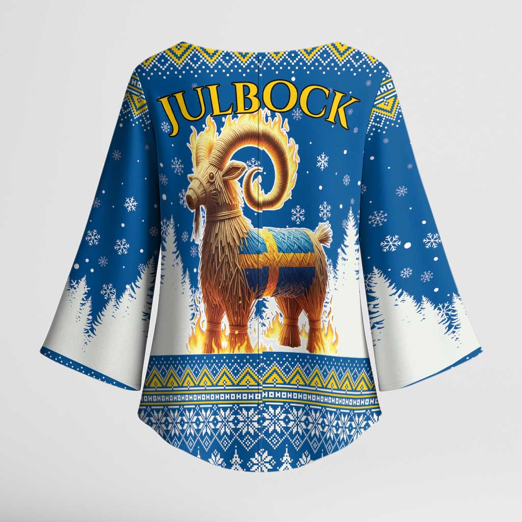 Sweden Christmas Kimono Sleeve Blouse Julbock Yule Goat LT19