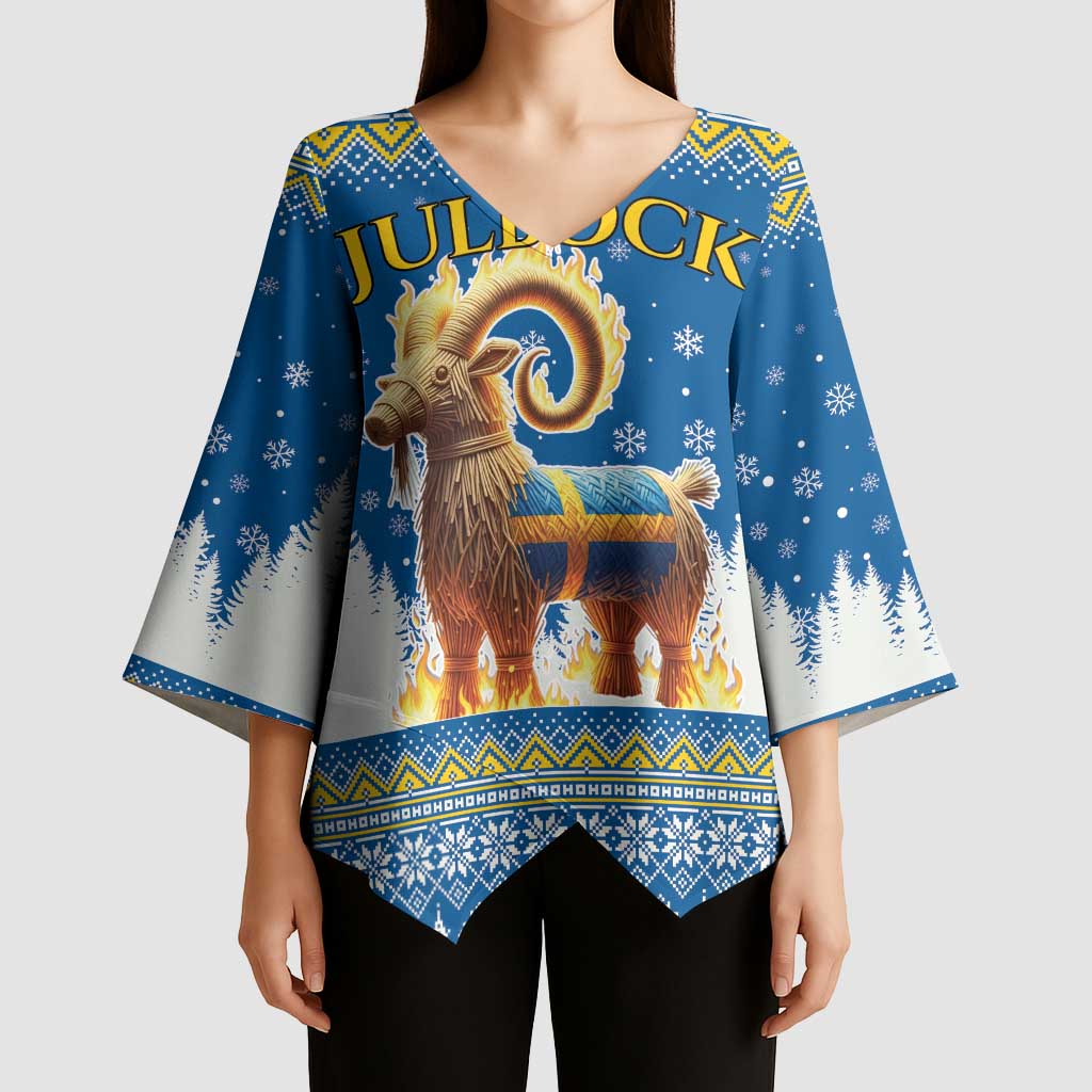 Sweden Christmas Kimono Sleeve Blouse Julbock Yule Goat LT19