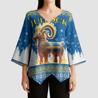 Sweden Christmas Kimono Sleeve Blouse Julbock Yule Goat LT19
