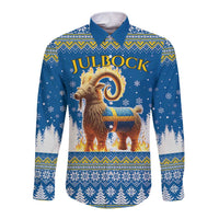 Sweden Christmas Long Sleeve Button Shirt Julbock Yule Goat LT19