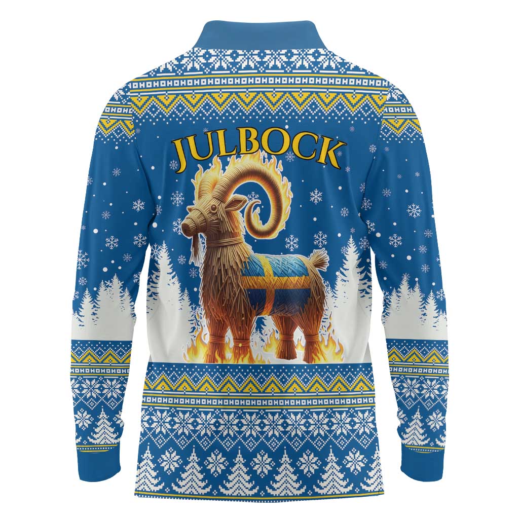 Sweden Christmas Long Sleeve Polo Shirt Julbock Yule Goat LT19
