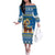 Sweden Christmas Off The Shoulder Long Sleeve Dress Julbock Yule Goat LT19