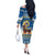 Sweden Christmas Off The Shoulder Long Sleeve Dress Julbock Yule Goat LT19