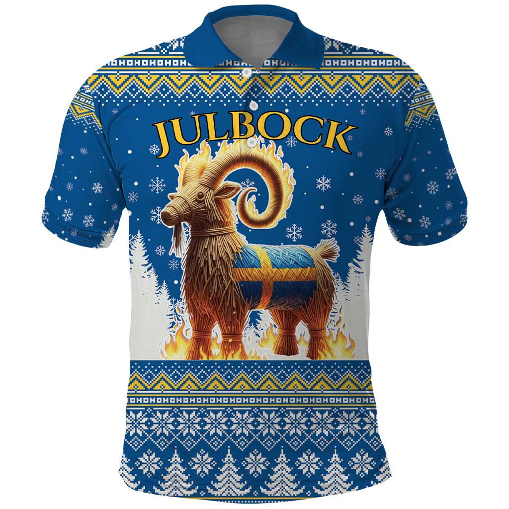 Sweden Christmas Polo Shirt Julbock Yule Goat LT19