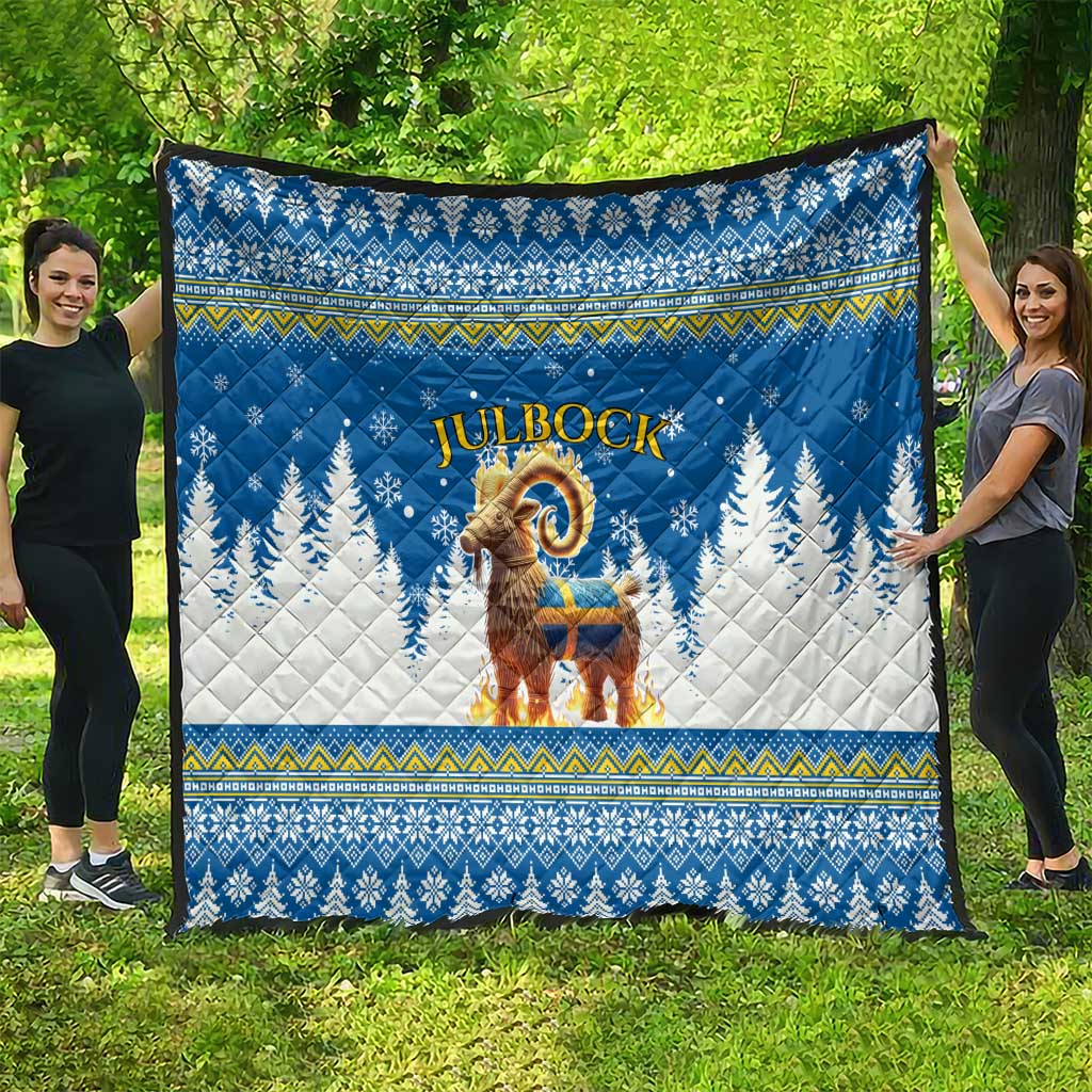 Sweden Christmas Quilt Julbock  Yule Goat - Wonder Print Shop