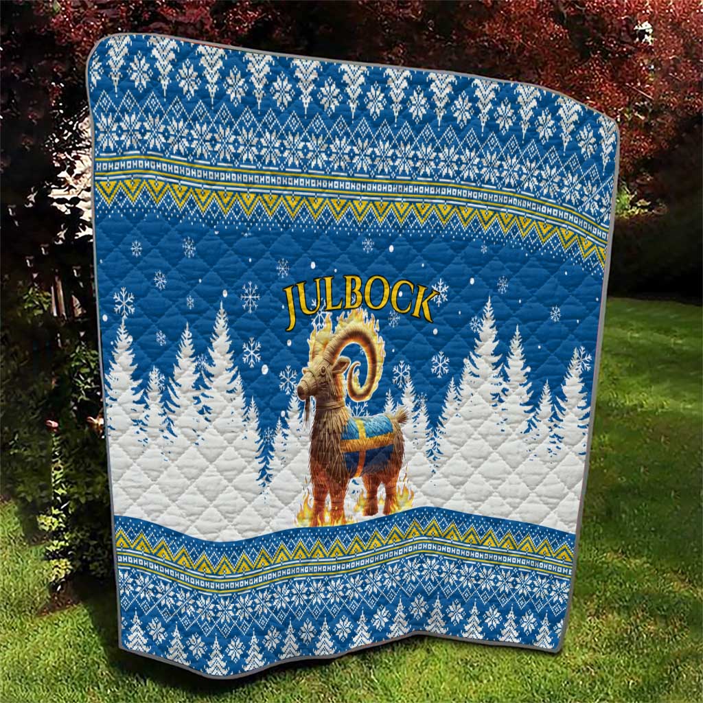 Sweden Christmas Quilt Julbock  Yule Goat - Wonder Print Shop
