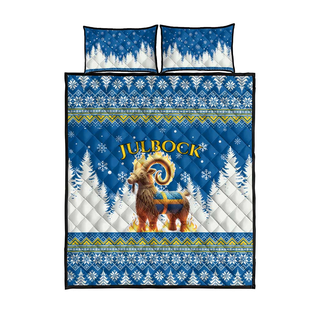 Sweden Christmas Quilt Bed Set Julbock  Yule Goat - Wonder Print Shop