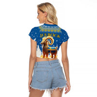 Sweden Christmas Raglan Cropped T Shirt Julbock Yule Goat LT19