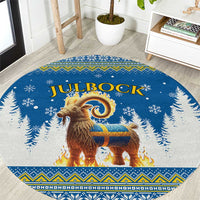 Sweden Christmas Round Carpet Julbock  Yule Goat - Wonder Print Shop
