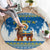 Sweden Christmas Round Carpet Julbock  Yule Goat - Wonder Print Shop