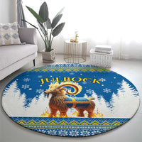 Sweden Christmas Round Carpet Julbock  Yule Goat - Wonder Print Shop