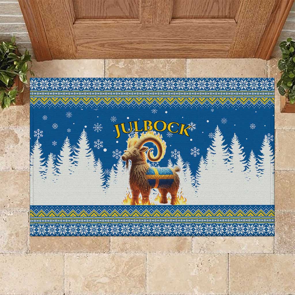 Sweden Christmas Rubber Doormat Julbock  Yule Goat - Wonder Print Shop