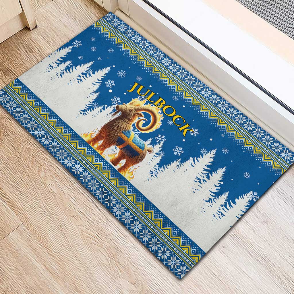 Sweden Christmas Rubber Doormat Julbock  Yule Goat - Wonder Print Shop